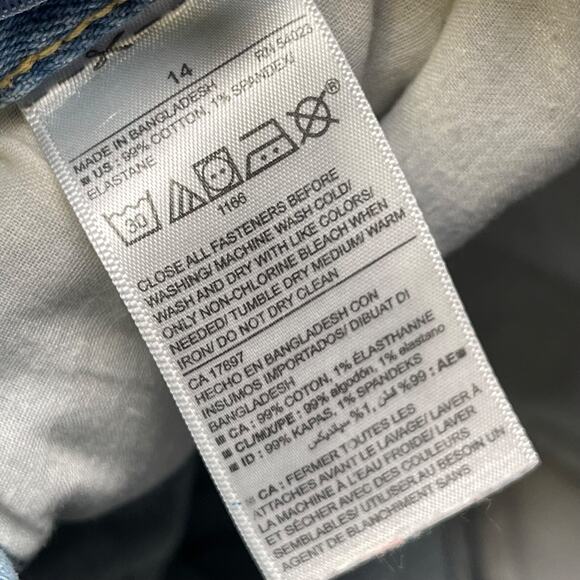 Old Navy Jeans Teens Size 14 Blue Distressed Light Wash Built in Flex - Picture 12 of 14